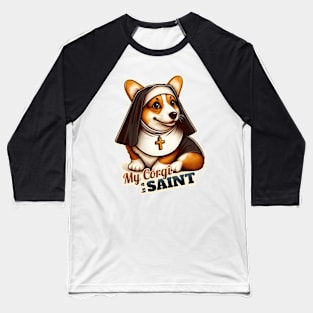 Corgi nun Baseball T-Shirt